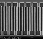 SEM microscopy image of nanostructure pattern 
