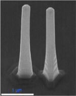 Two nanowires standing on a substrate